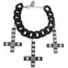 Inverted Cross Pentagram Bracelet Black -Kreepsville Shop 426 Image1