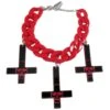 Inverted Cross Skull Bracelet Red -Kreepsville Shop 440 Image1