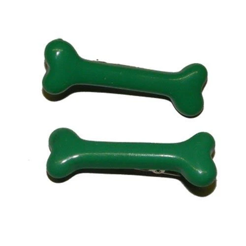 Mini Bone Hair Slides Green 3 Mini Bone Hair Slides Green