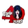 Elvira 40 Years Logo Red Glitter Enamel Pin -Kreepsville Shop BEE40RG