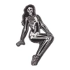Skeleton Pin-up Girl Sitting Enamel Pin -Kreepsville Shop BESKS