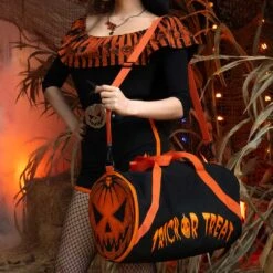 Pumpkin Trick Or Treat Barrel Bag 12 Pumpkin Trick Or Treat Barrel Bag -Kreepsville Shop BGBTT 5