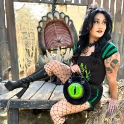 Eyeball Black Cat Backpack Purse -Kreepsville Shop BGCEB 5