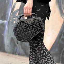 Embossed Patent Skull Crossbones Coffin Purse Bag 12 Embossed Patent Skull Crossbones Coffin Purse Bag -Kreepsville Shop BGCEPS 5