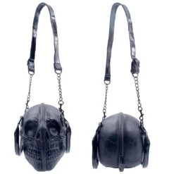 Skull Handbag Purse Black -Kreepsville Shop BGSCBK 4