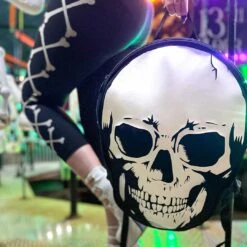 Big Skull Backpack White -Kreepsville Shop BPBSW 5