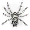 Dia Spider Skull Brooch Clear