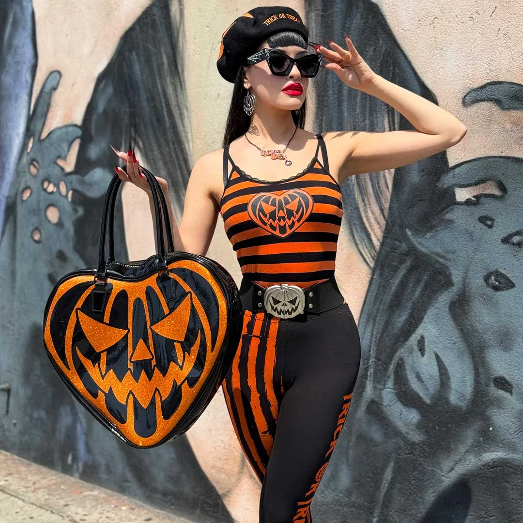 Pumpkin Glitter Heart Bag 9 Pumpkin Glitter Heart Bag - Image 7