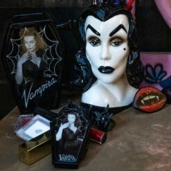 Vampira Cobweb Glitter Coffin Compact -Kreepsville Shop CCVCWG 3