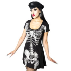 Skeleton White Flare Dress -Kreepsville Shop DRFSW 3