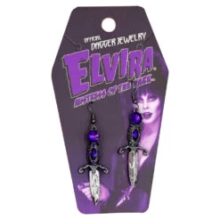 Elvira Dagger Earrings Purple -Kreepsville Shop EEDP 3