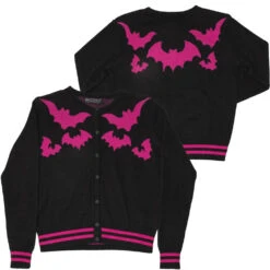 Bat Flock Pink Cardigan -Kreepsville Shop GCBFP 3