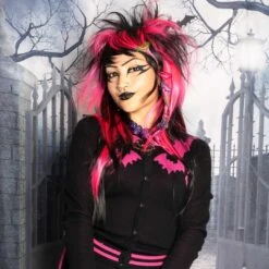 Bat Flock Pink Cardigan -Kreepsville Shop GCBFP 5