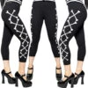 Crossbones Capri Leggings -Kreepsville Shop GCPCBW 1