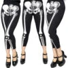 Skele-Bone White Capri Leggings -Kreepsville Shop GCPSBW 1
