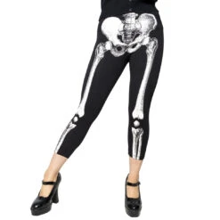 Skele-Bone White Capri Leggings -Kreepsville Shop GCPSBW 3