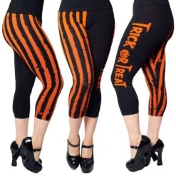 Trick Or Treat Stripe Capri Leggings