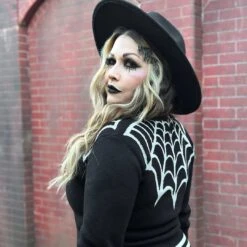Spiderweb White Cardigan -Kreepsville Shop GCSWW 4
