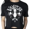 Vampira Bat Wing Crest Crop Tee -Kreepsville Shop GCTVBW