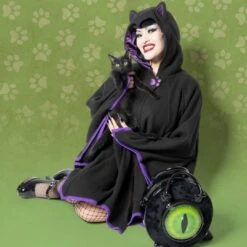 Black Cat Web Cape -Kreepsville Shop GHDCWC 5