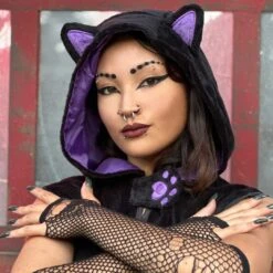 Black Cat Horror Hood -Kreepsville Shop GHHCB 4