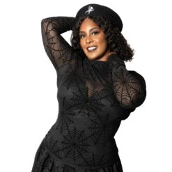 Spiderweb Mesh Mock Neck Top -Kreepsville Shop GMTSWNT 4 e32aa637 ae01 4119 b673 378db5ff440f