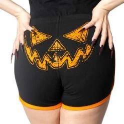 Pumpkin Trick Or Treat Womens Booty Shorts