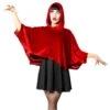 Bat Wing Velvet Red Short Cape