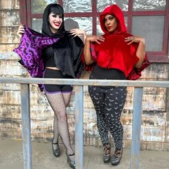 Bat Wing Velvet Red Short Cape -Kreepsville Shop GSCBWVR 5