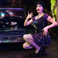 Elvira Moon Crescent Glitter Shoulder Top -Kreepsville Shop GSTEMG 5