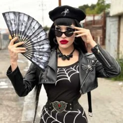 Spiderweb White Shoulder Top -Kreepsville Shop GSTSWW 6