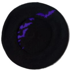 Bat Repeat Purple Beret Hat -Kreepsville Shop HBBBRP 4