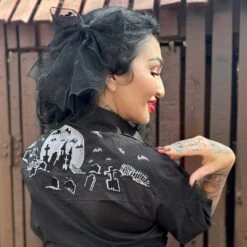 Bat Lace Hair Bow -Kreepsville Shop HBBLB 6