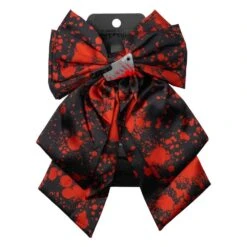Blood Splatter Cleaver Satin Hair Bow -Kreepsville Shop HBBSCS 3