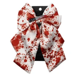 Blood Splatter Knife Satin Hair Bow -Kreepsville Shop HBBSKS 3