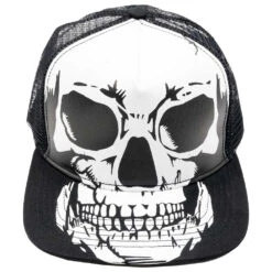 Big Skull White Trucker Hat