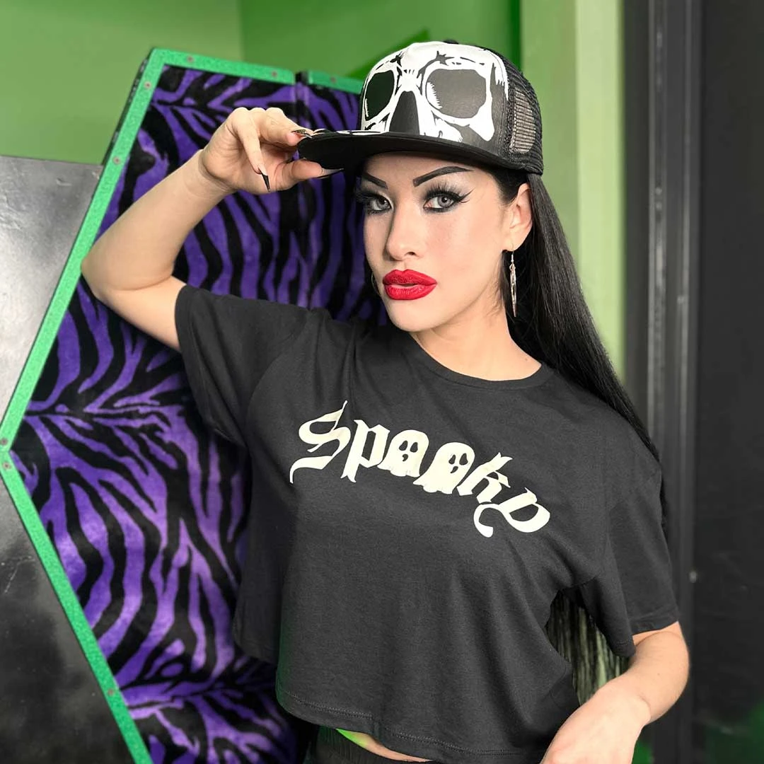 Big Skull White Trucker Hat 6 Big Skull White Trucker Hat - Image 4