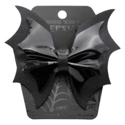 Batwing Black PVC Hair Bow -Kreepsville Shop HBBWBP 3