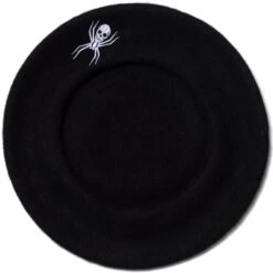 Web Black Beret Hat -Kreepsville Shop HBBWB 3