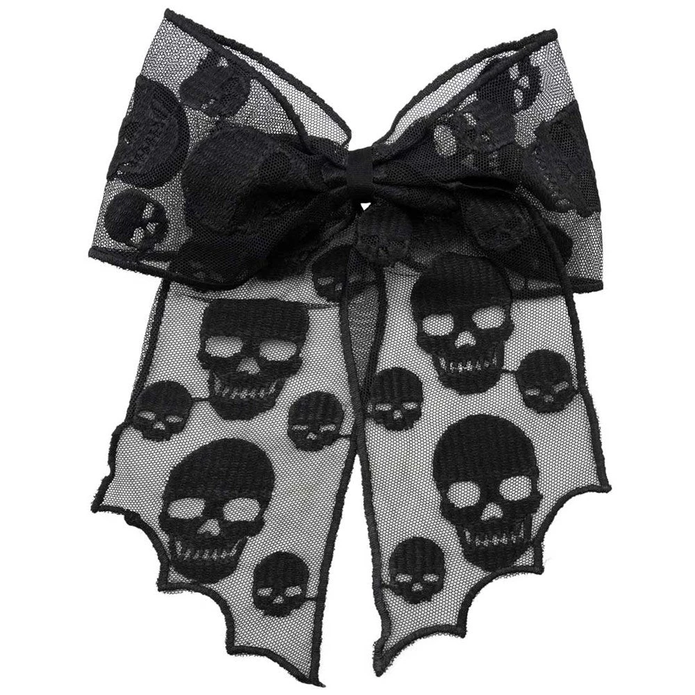 Skull Lace Hair Bow 3 Skull Lace Hair Bow