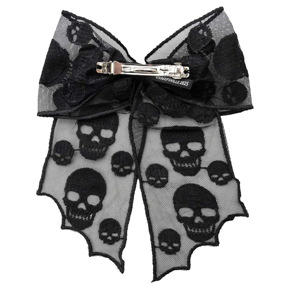 Skull Lace Hair Bow 4 Skull Lace Hair Bow - Image 2