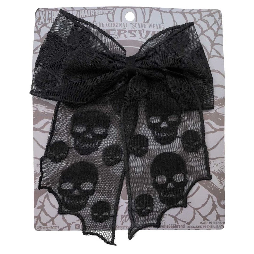 Skull Lace Hair Bow 5 Skull Lace Hair Bow - Image 3