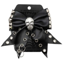 Skull Punk Stud Hair Bow -Kreepsville Shop HBSPS 3