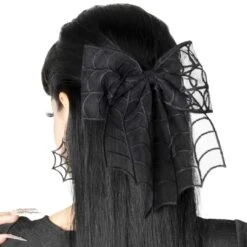 Spiderweb Lace Hair Bow -Kreepsville Shop HBSWL 4