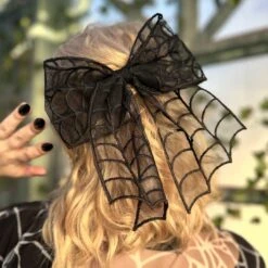 Spiderweb Lace Hair Bow -Kreepsville Shop HBSWL 5