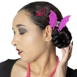 Bat Hair Claw Clip Pink -Kreepsville Shop HCCBP 5