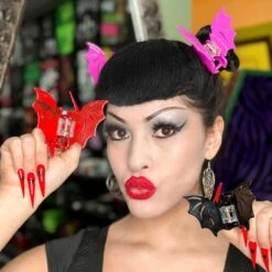 Bat Hair Claw Clip Pink -Kreepsville Shop HCCBP 6