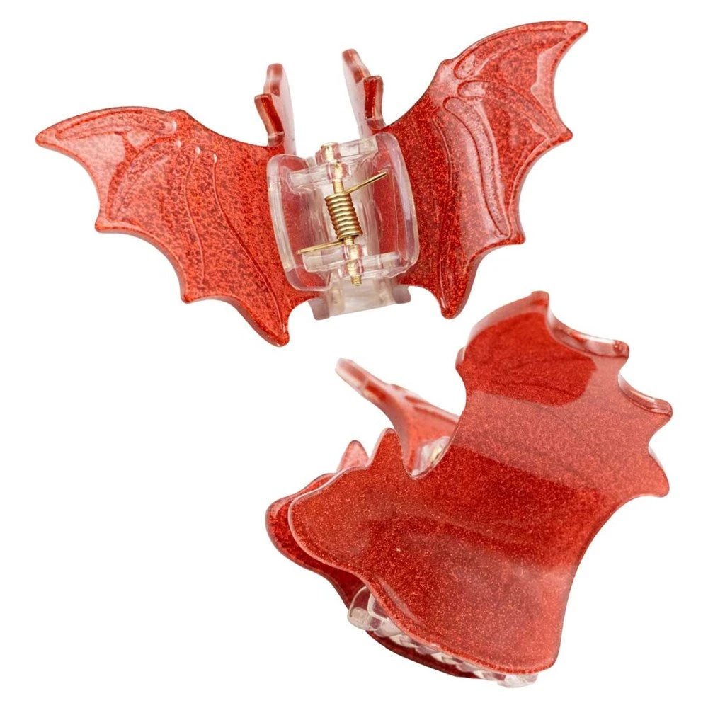 Bat Med Claw Clip Set Red Glitter 3 Bat Med Claw Clip Set Red Glitter