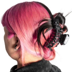 Skeleton Ribcage Hair Claw Clip Black -Kreepsville Shop HCCSRB 4