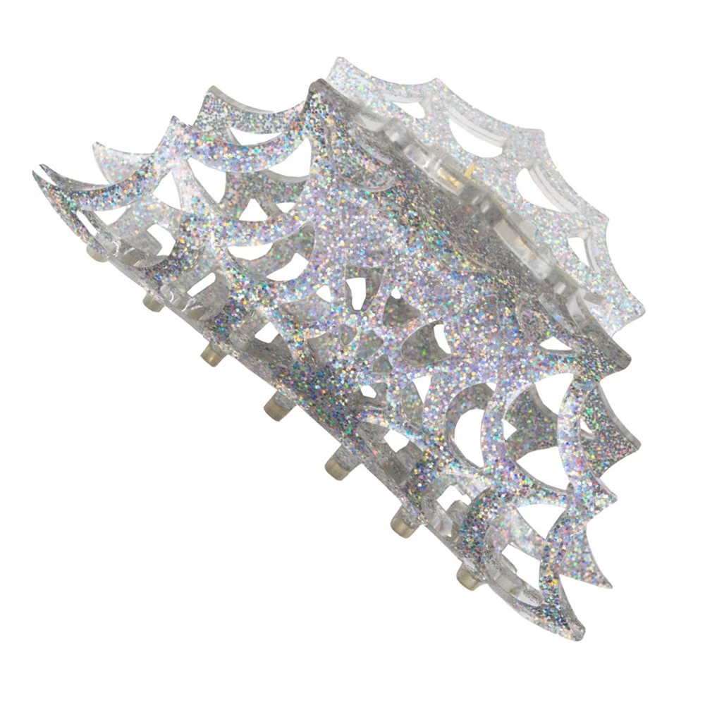 Spiderweb Hair Claw Clip Silver 3 Spiderweb Hair Claw Clip Silver